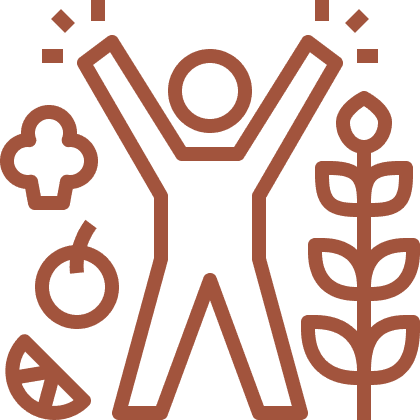 icon-2 A red and green pattern of a person with arms outstretched.